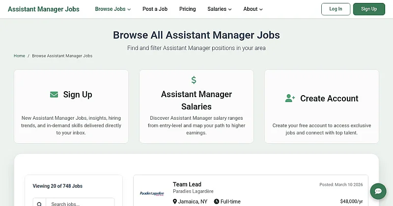 Assistant Manager Jobs